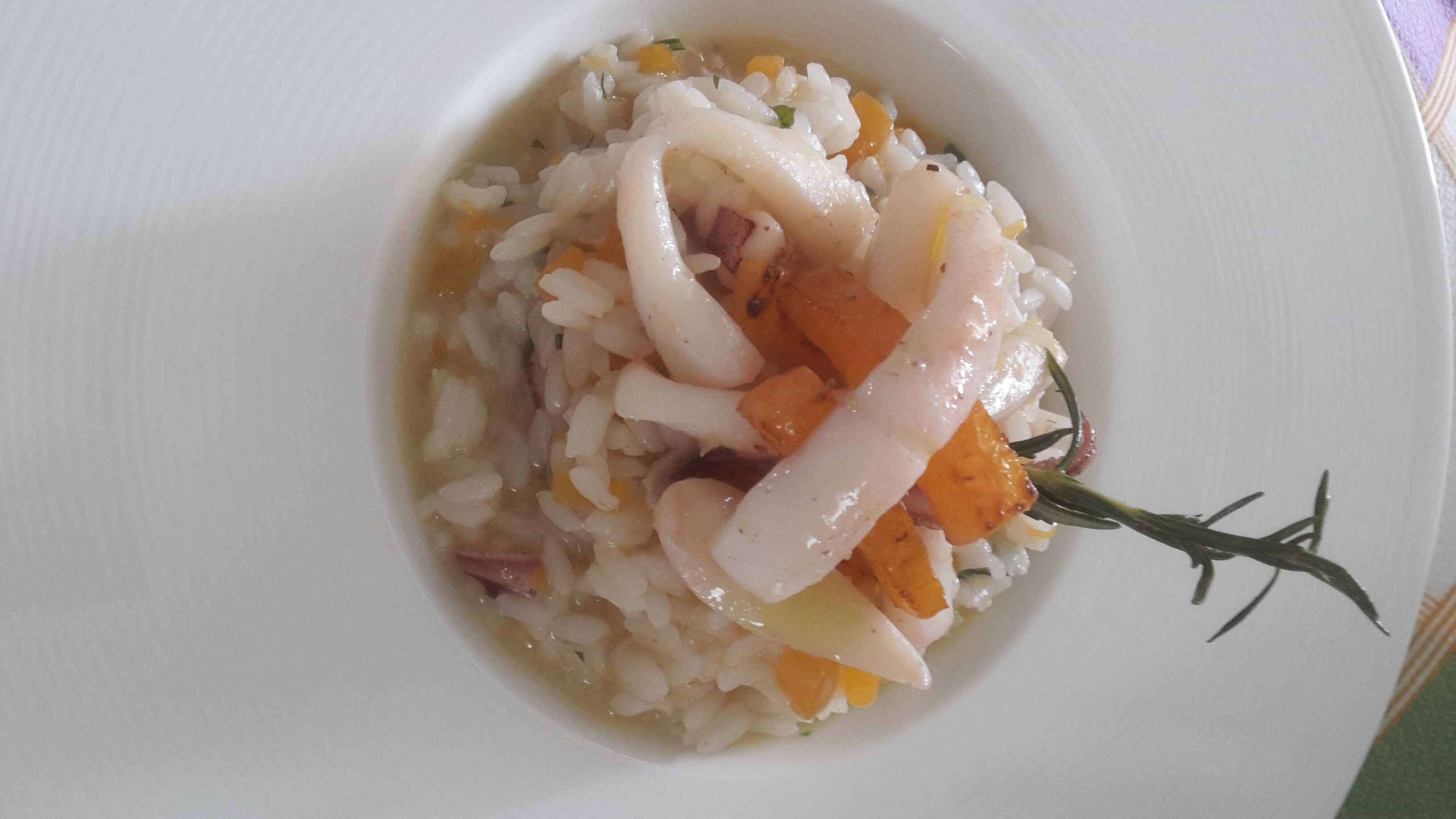 Risotto zucca e calamari