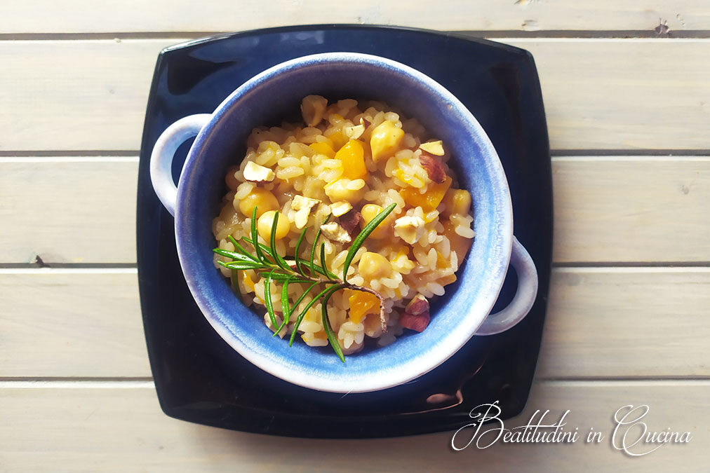 Risotto zucca e ceci al profumo rosmarino