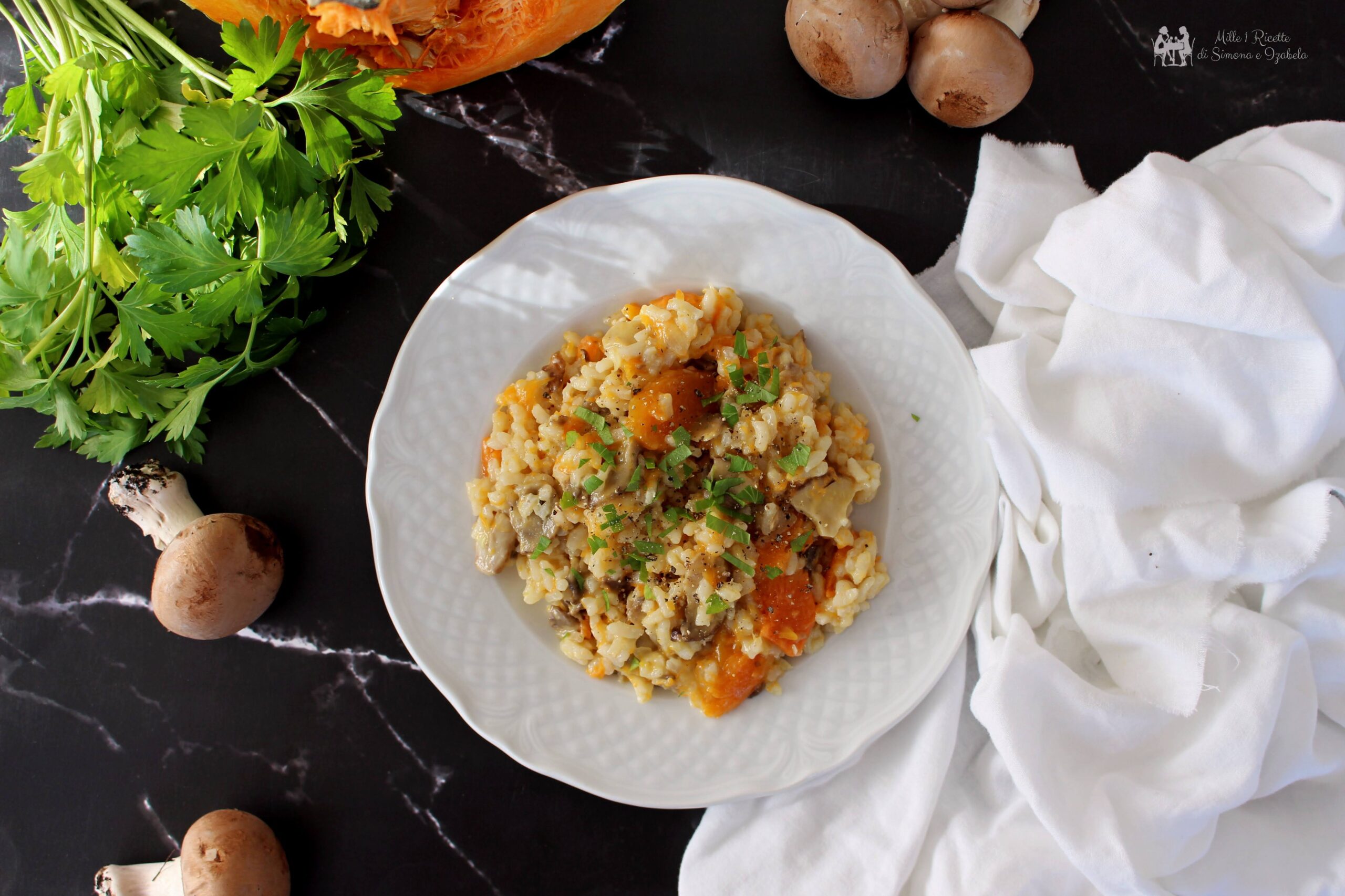 Risotto zucca e funghi