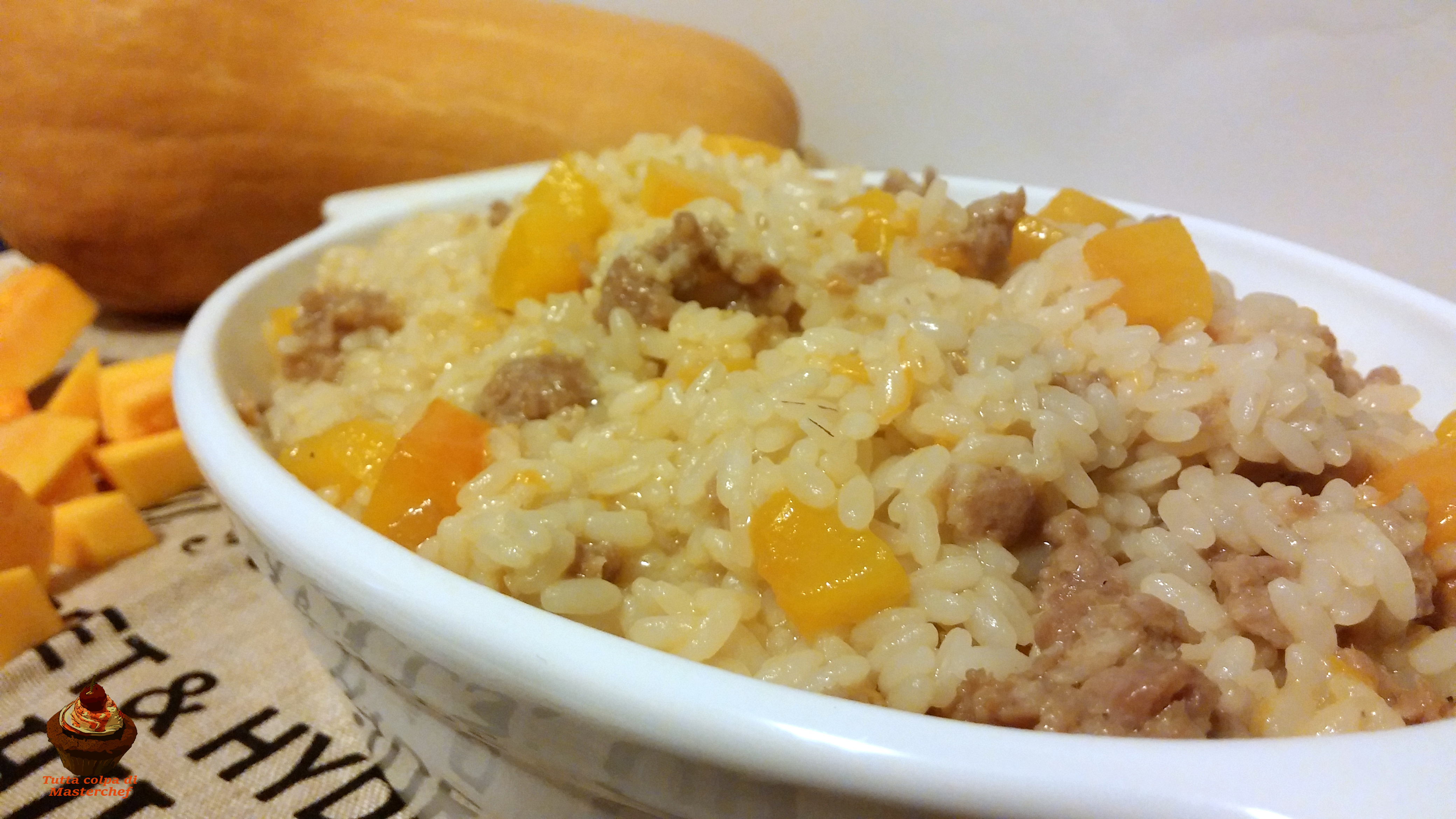 Risotto zucca e salsiccia
