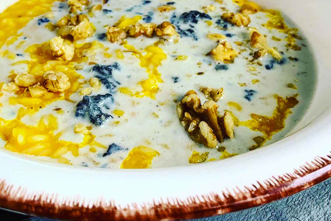 Risotto zucca, gorgonzola e noci