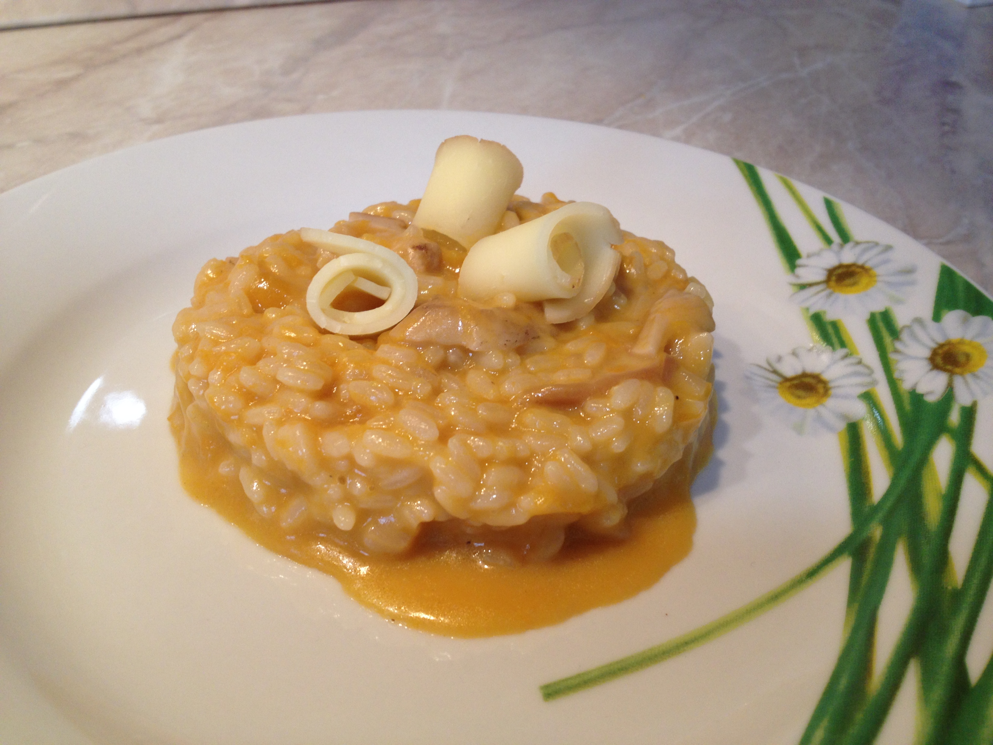 Risotto zucca, porcini e scamorza affumicata