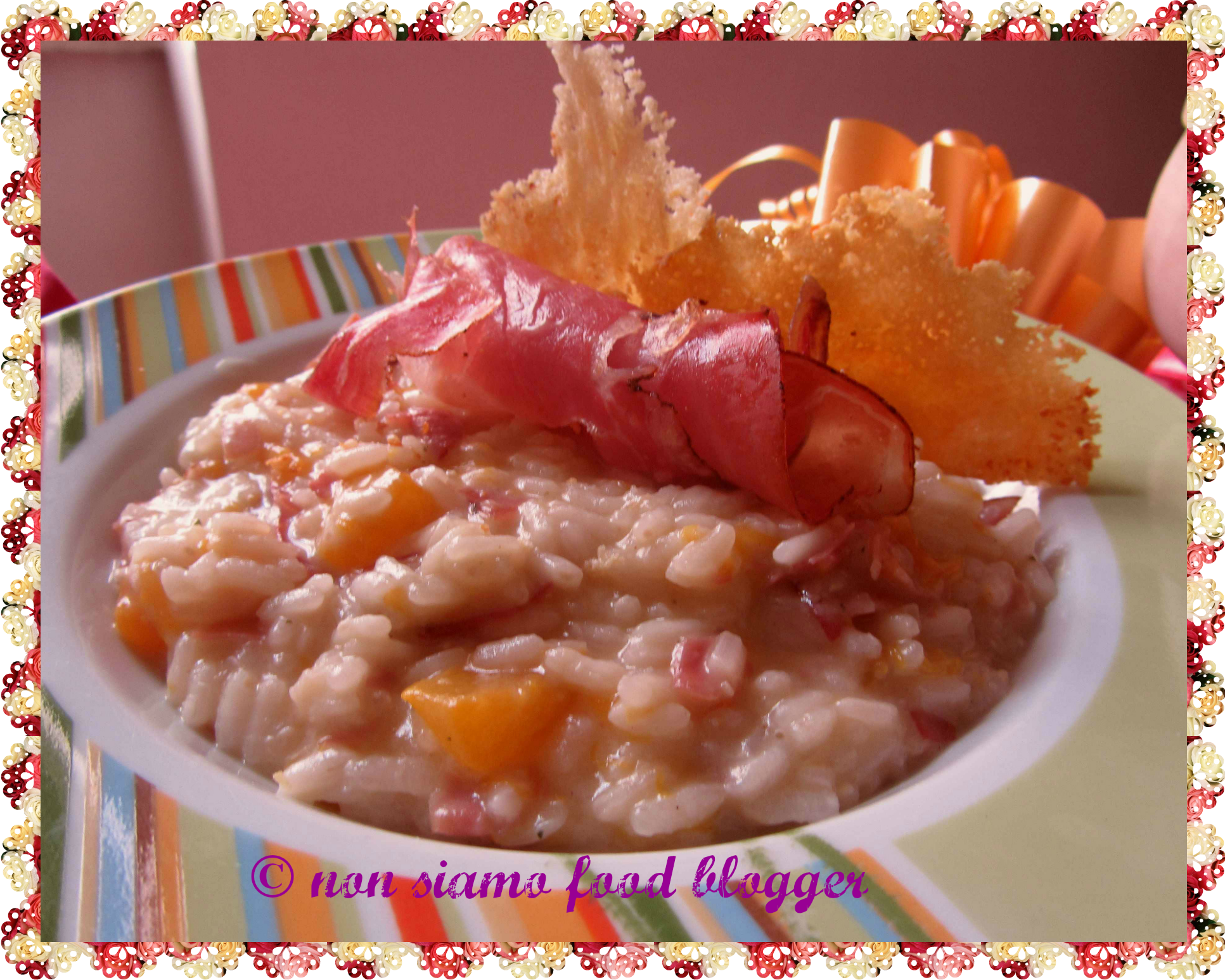 Risotto zucca, speck e caprino