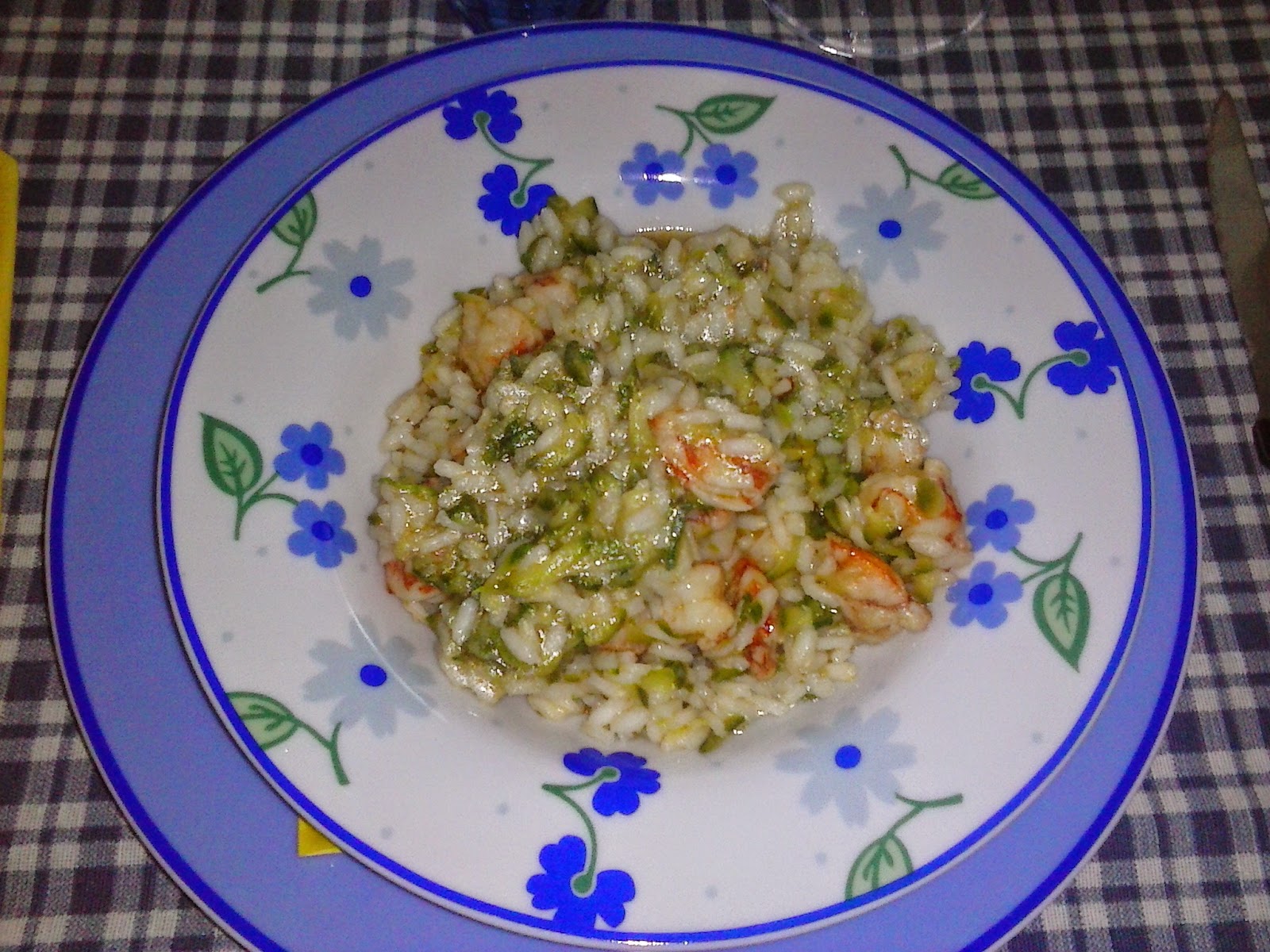 Risotto zucchine e gamberi rossi