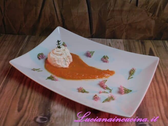 Rocher salati su crema di zucca
