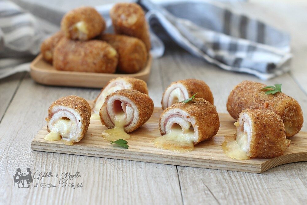 Rotoli veloci e croccanti, con prosciutto e mozzarella, SENZA frittura