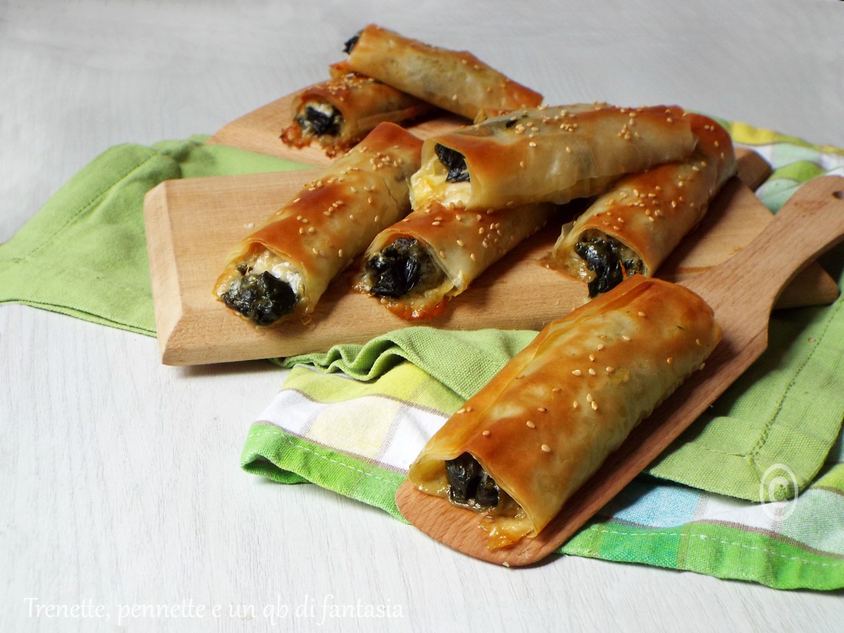 Rotolini di fillo con spinaci e formaggio