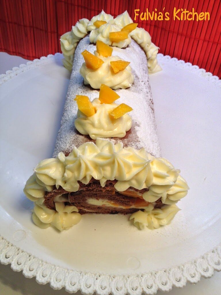 Rotolo al cioccolato e mango