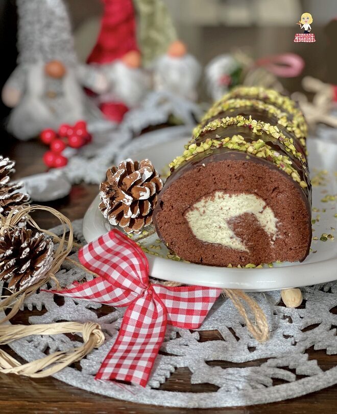 Rotolo al pistacchio e cioccolato