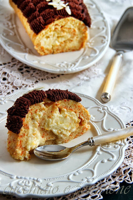Rotolo alle carote con crema all’arancia caramellata
