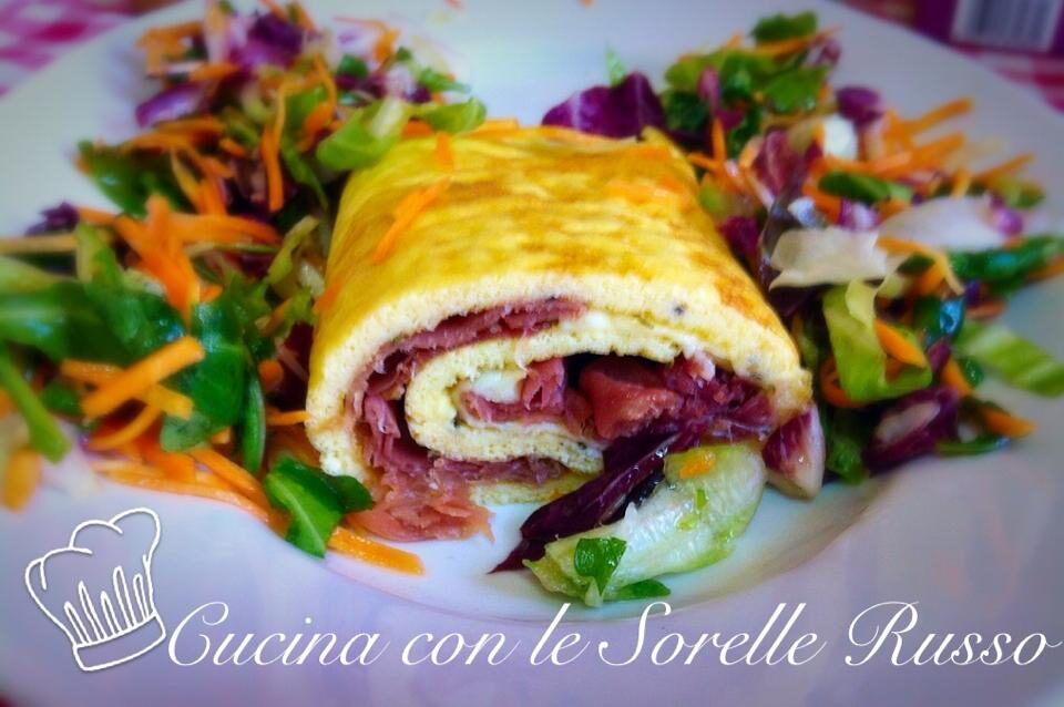 Rotolo di frittata al forno con erbette