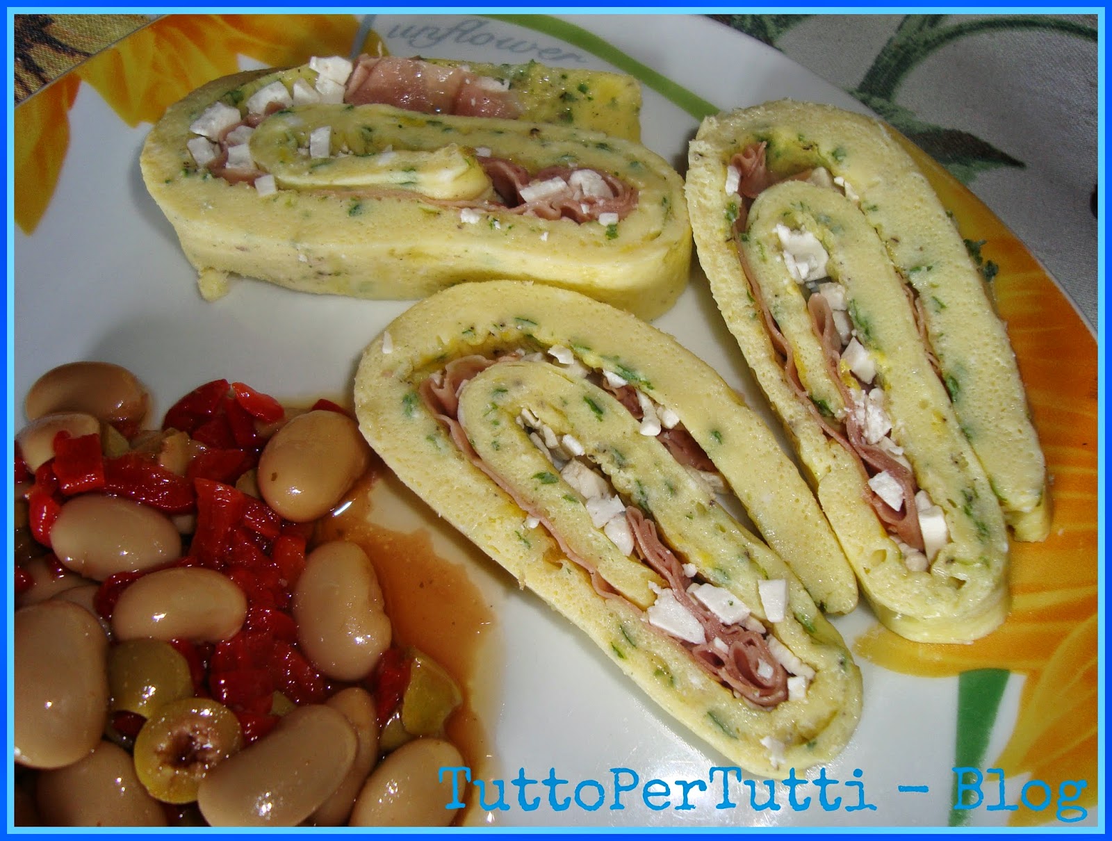 Rotolo di frittata al forno farcito