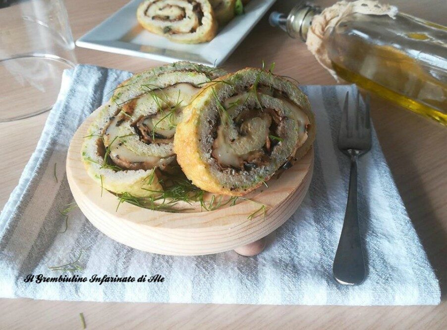 Rotolo di frittata con melanzane e scamorza