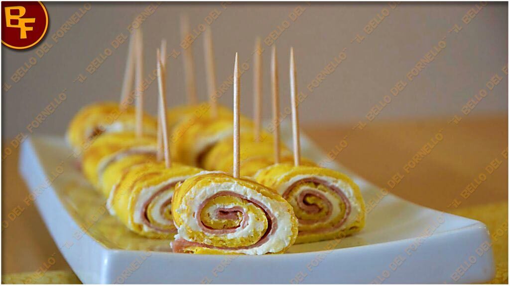 Rotolo di frittata con stracchino e cotto