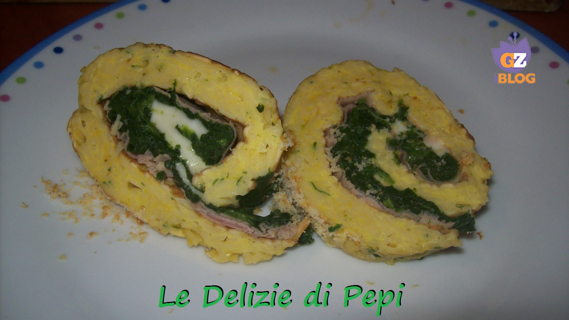 Rotolo di frittata e pasta ripieno