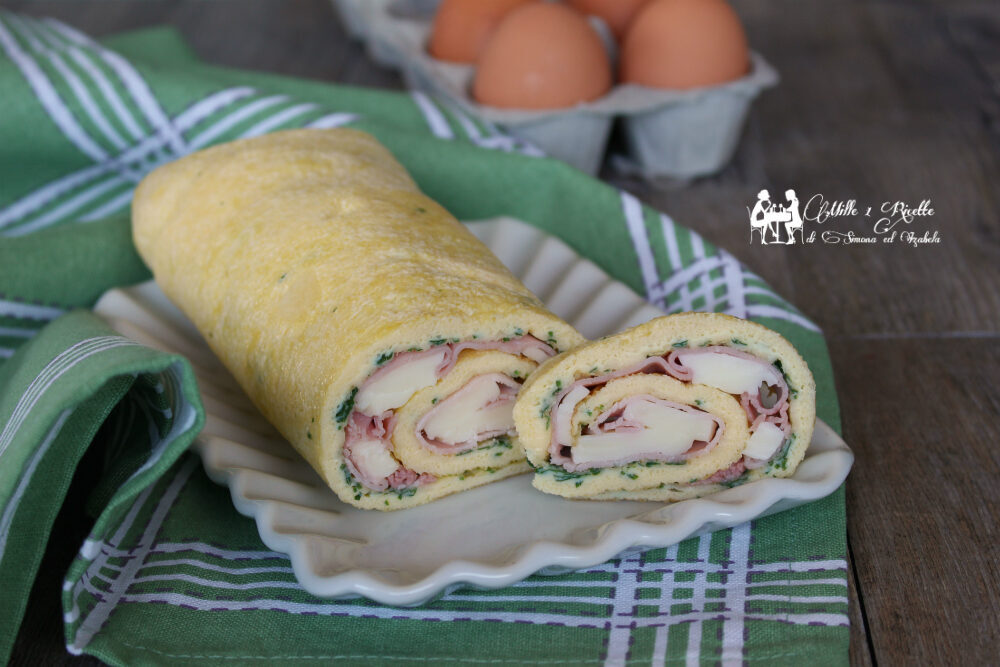 Rotolo di frittata prosciutto e provola