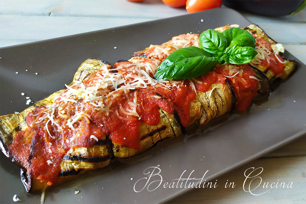 Rotolo di melanzane con prosciutto cotto e ricotta