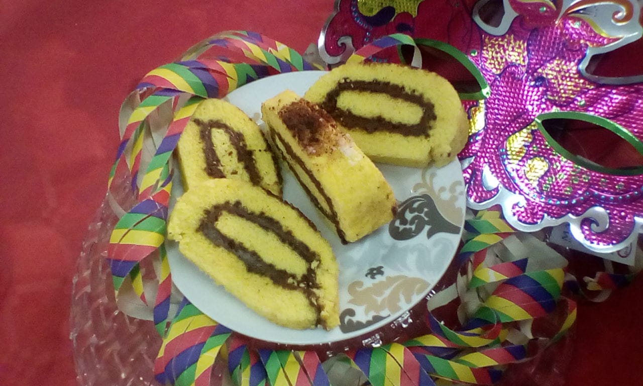 Rotolo di nutella di carnevale