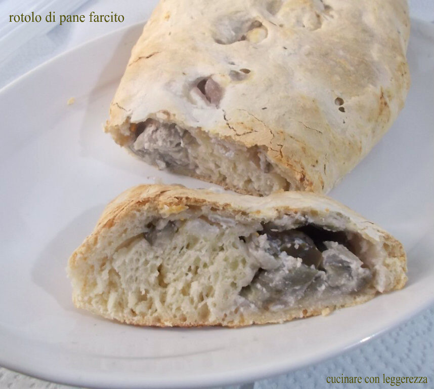 Rotolo di pane farcito con lievito madre