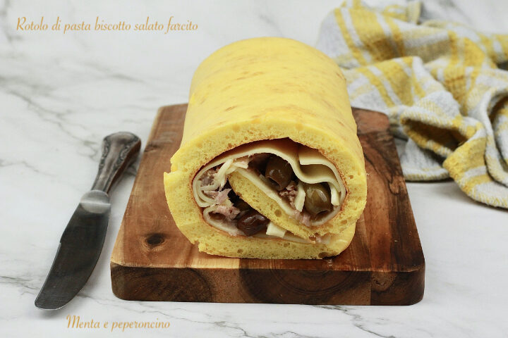 Rotolo di pasta biscotto salato farcito