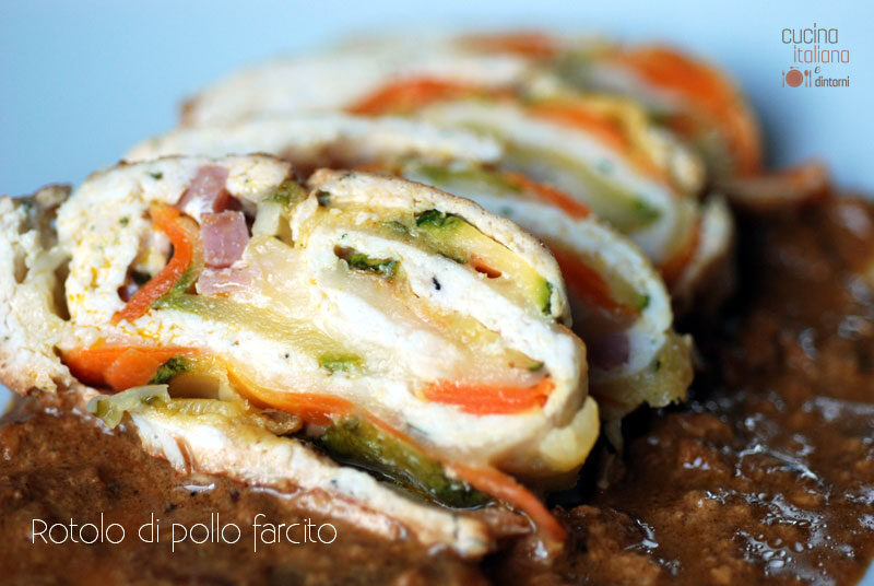 Rotolo di pollo farcito alle verdure
