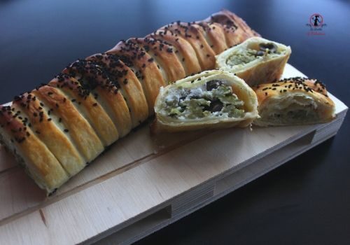 Rotolo di sfoglia con cavolfiore fioretto cotto al forno o in friggitrice ad aria