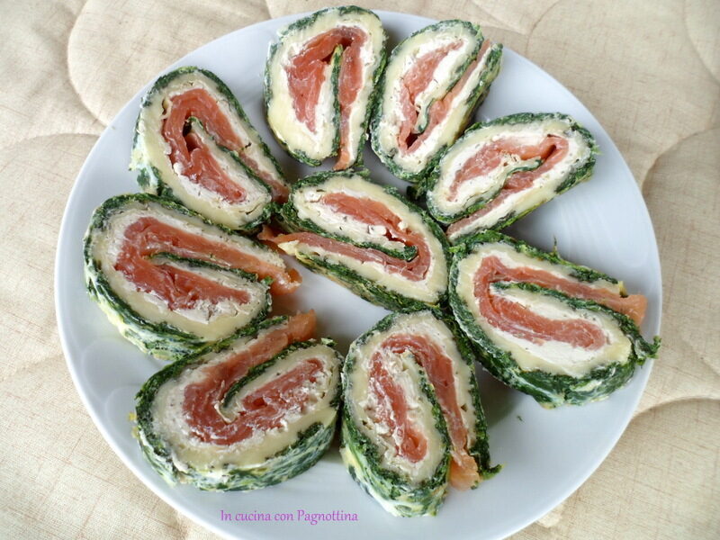 Rotolo di spinaci e salmone