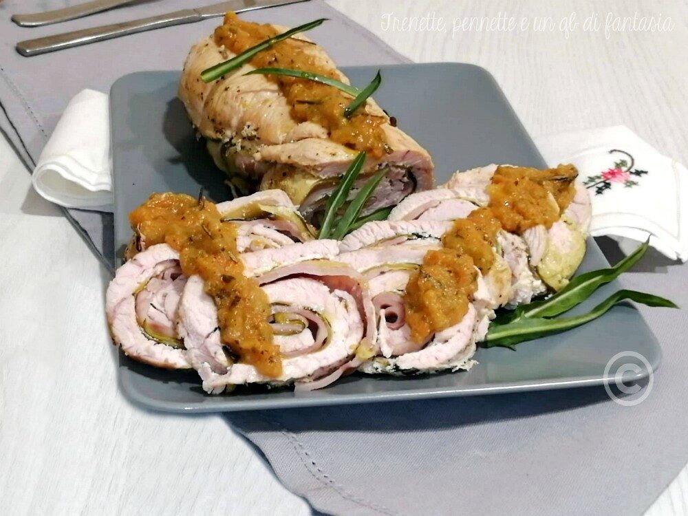 Rotolo di tacchino farcito con zucchine e prosciutto