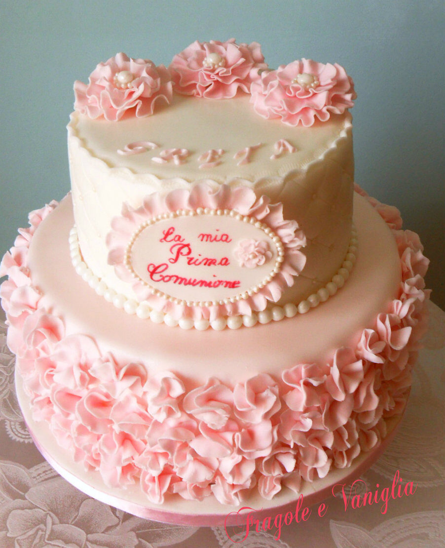 Ruffle cake prima comunione