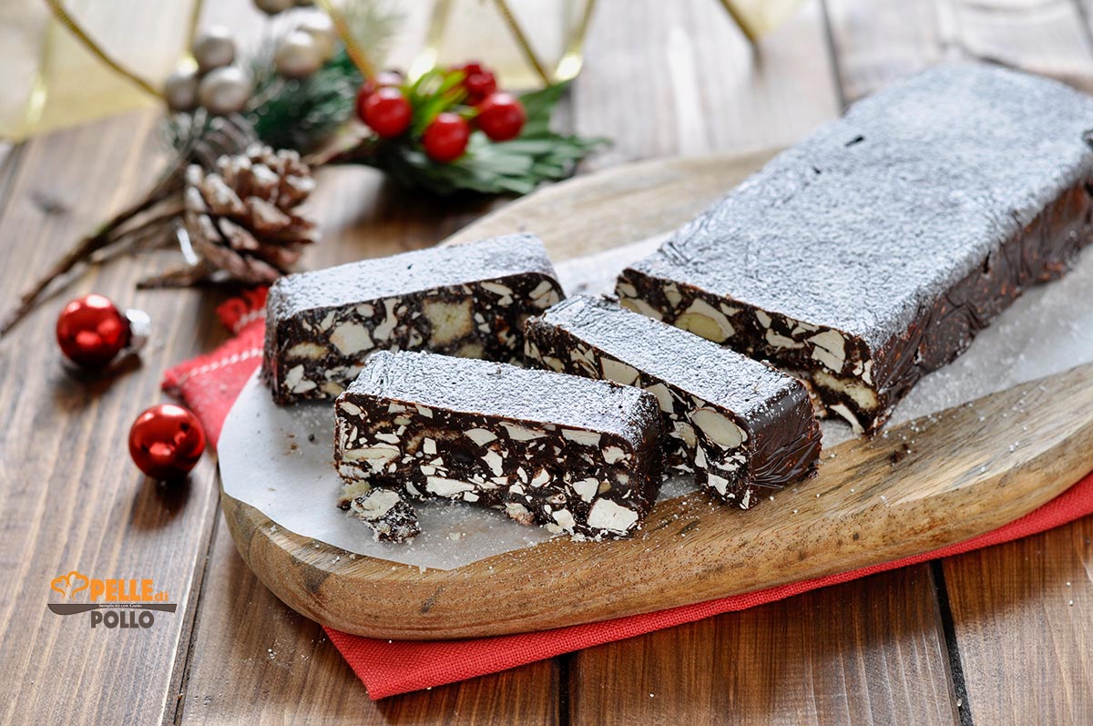Salame di cioccolato al torrone