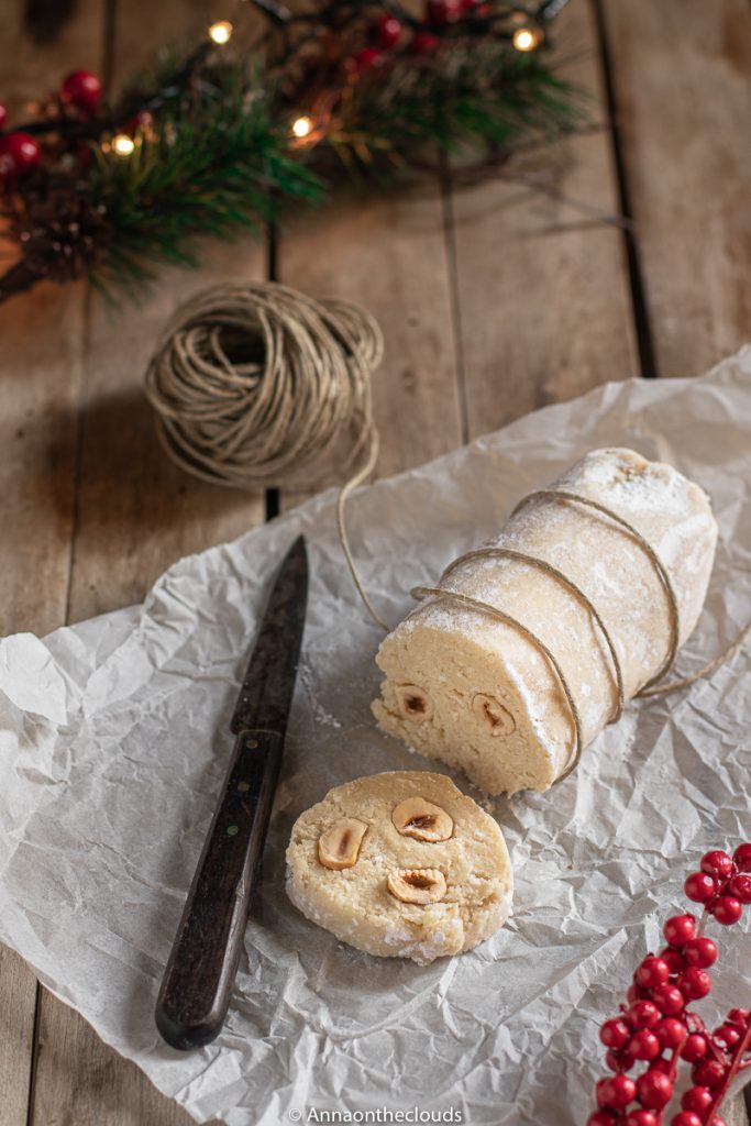 Salame di cioccolato bianco – senza uova e burro