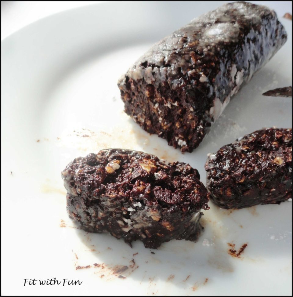 Salame di cioccolato fit proteico vegan e gluten free