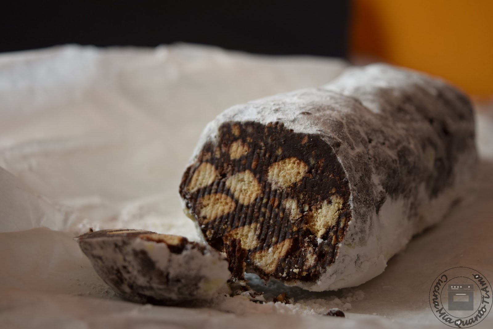 Salame di cioccolato senza uova ne lattosio