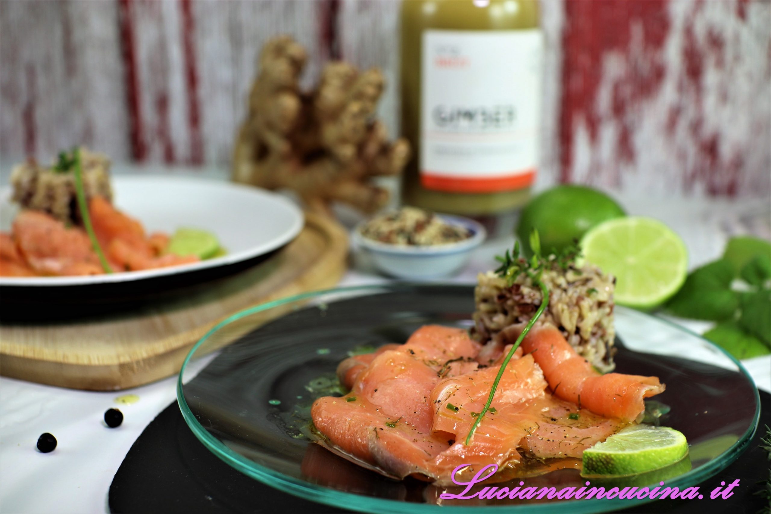 Salmone affumicato aromatizzato al gimber