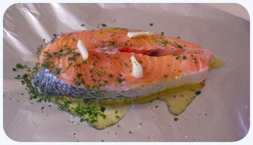 Salmone al cartoccio al microonde