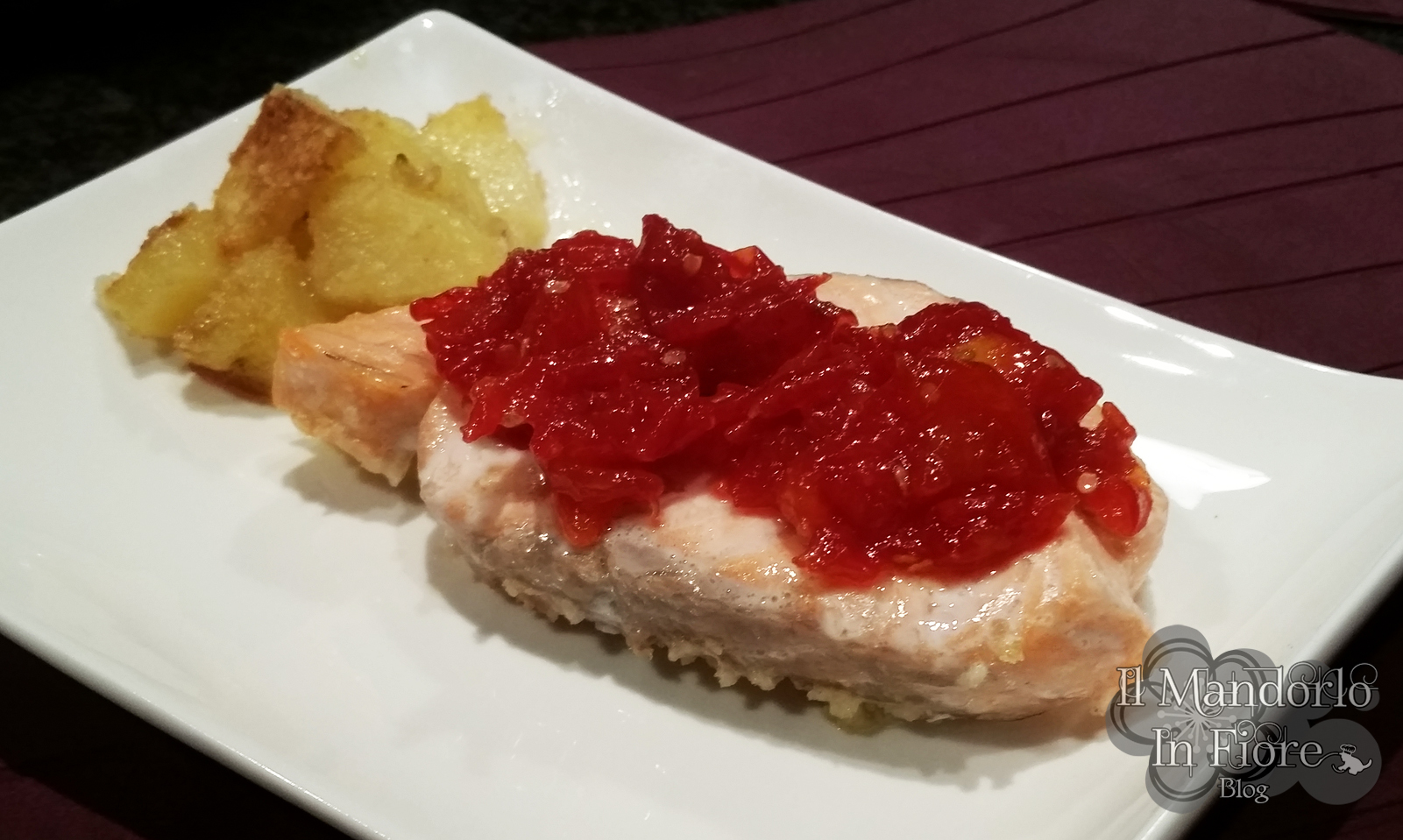 Salmone alla marmellata al pomodoro