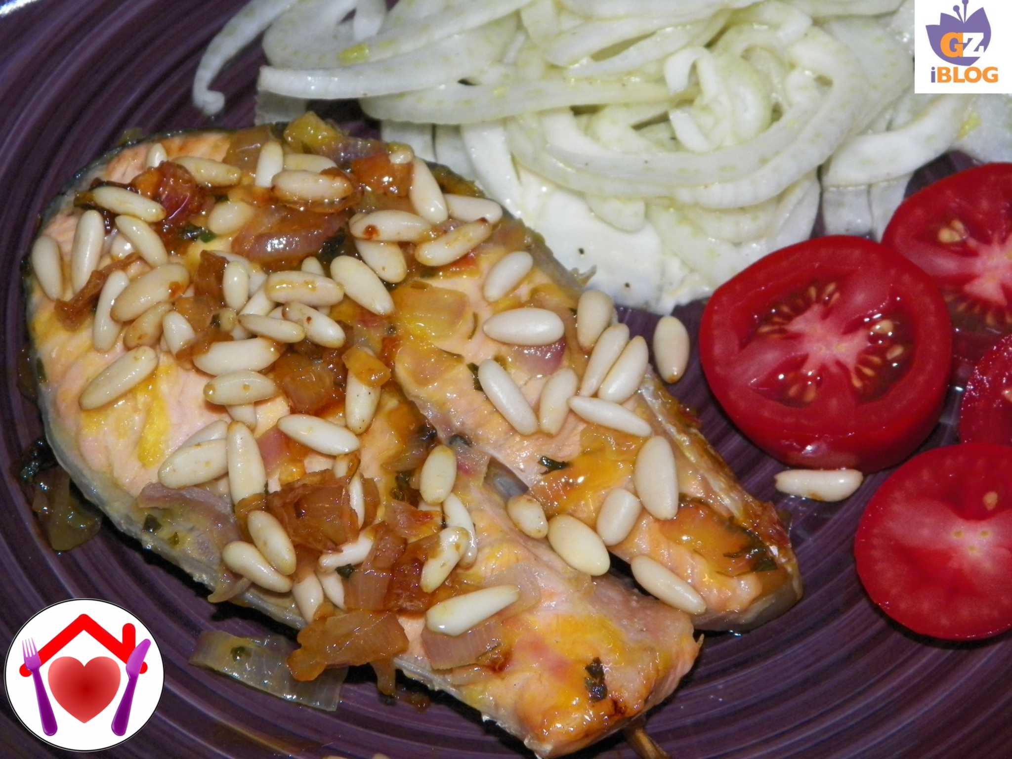 Salmone all’arancia e pinoli