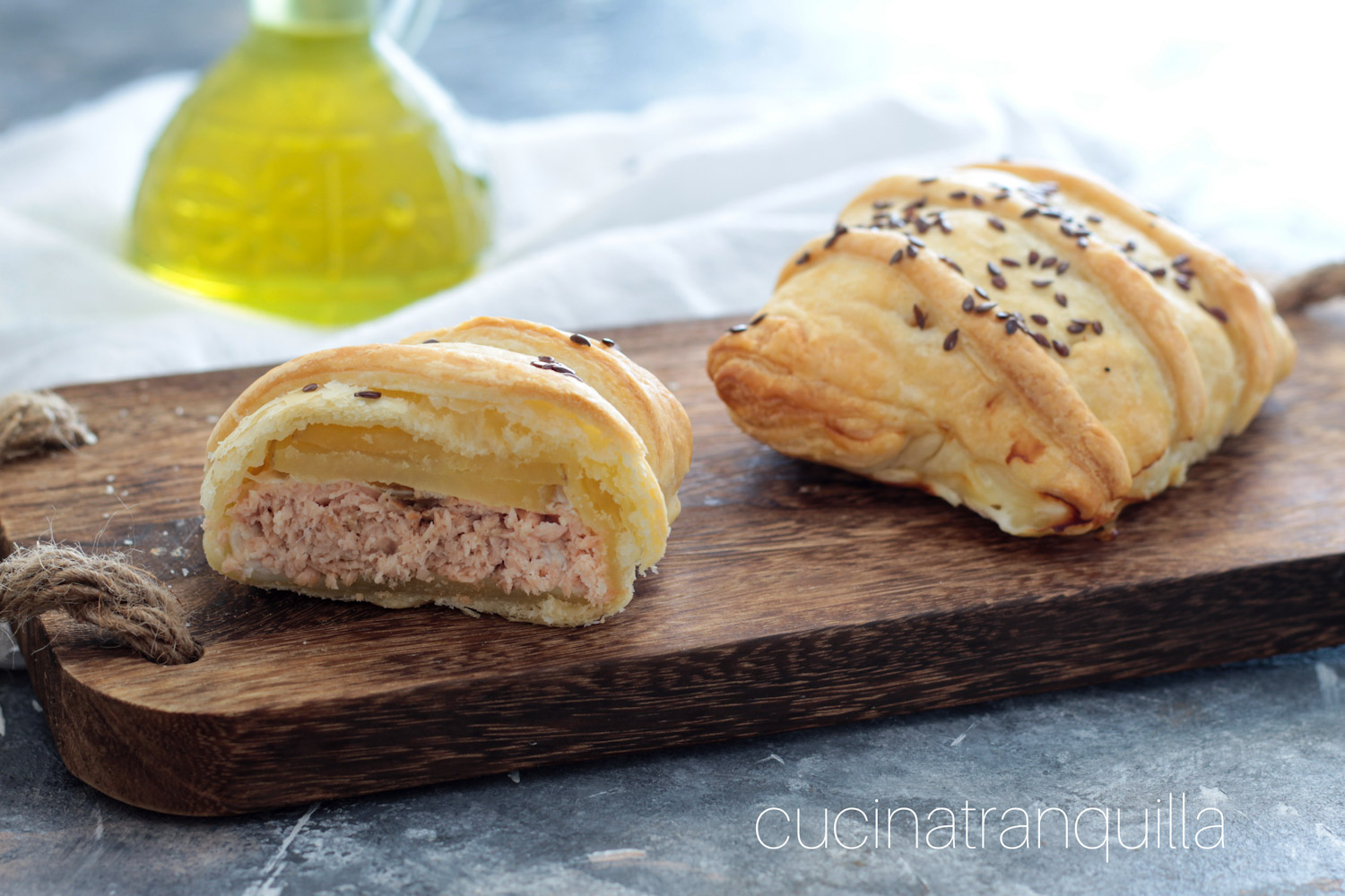 Salmone e patate in crosta