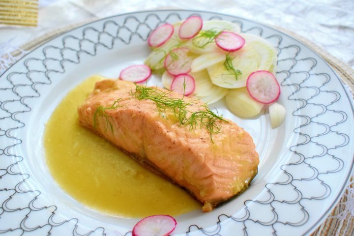 Salmone glassato al miele