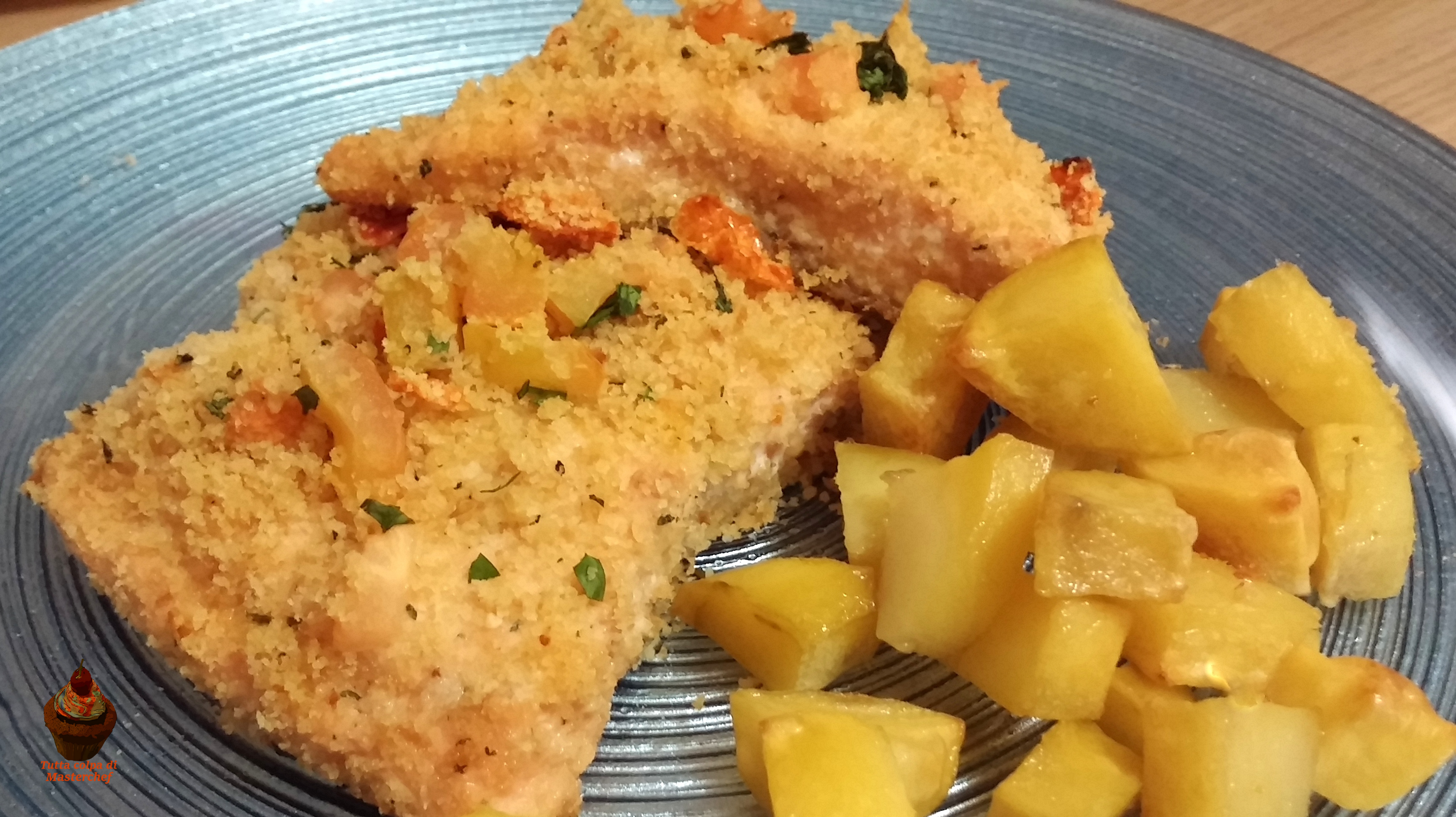 Salmone gratinato con patate