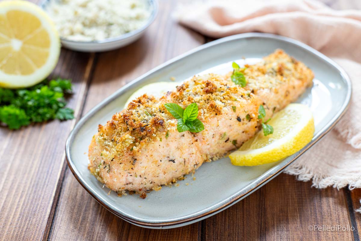 Salmone gratinato in friggitrice ad aria