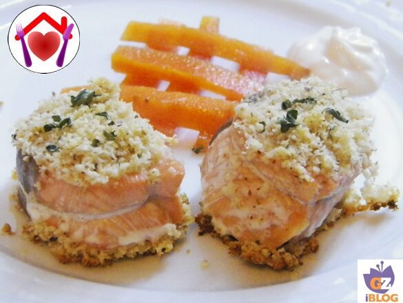 Salmone panato alle noci e timo