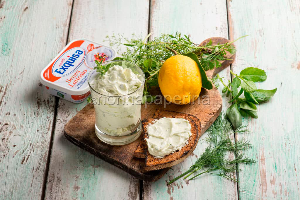 Salsa di formaggio cremoso alle erbe senza lattosio