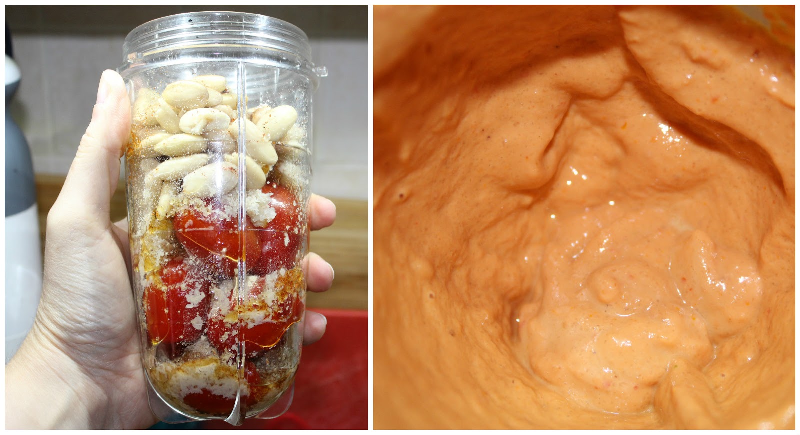 Salsa di pomodorini e mandorle....alternativa gustosa fatta in casa alle salse a base di uova