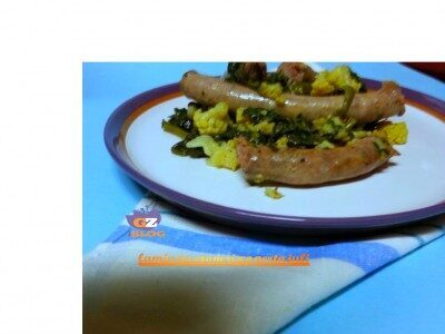 Salsiccia con spinaci e cavolfiore