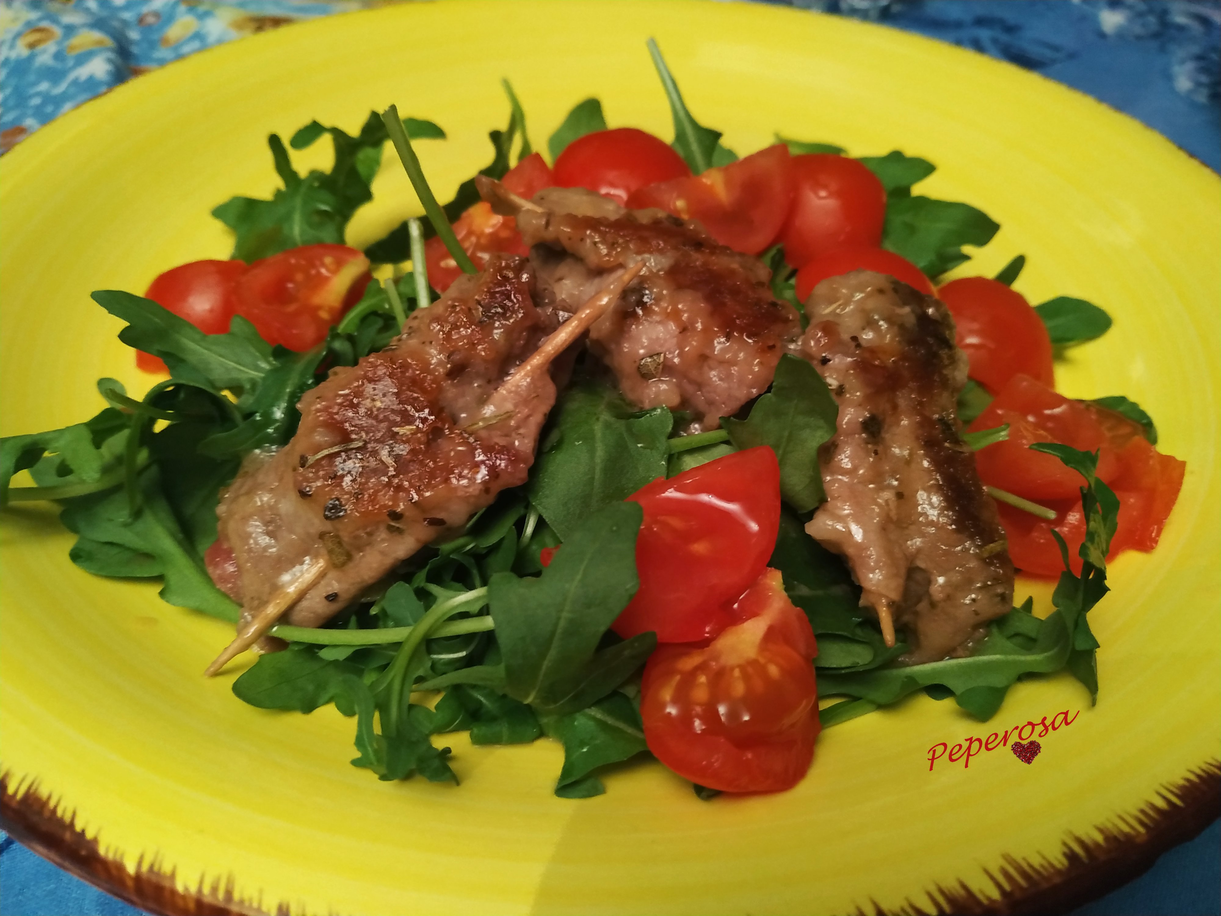 Saltimbocca alla birra in insalata