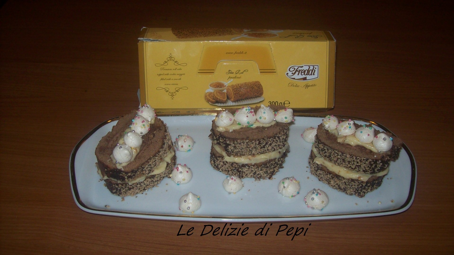 Sandwich con swiss roll praliné