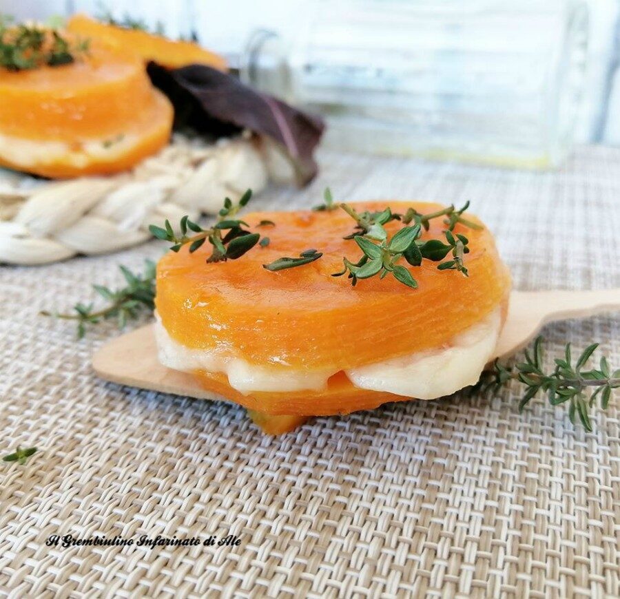 Sandwiches di zucca al pecorino e timo