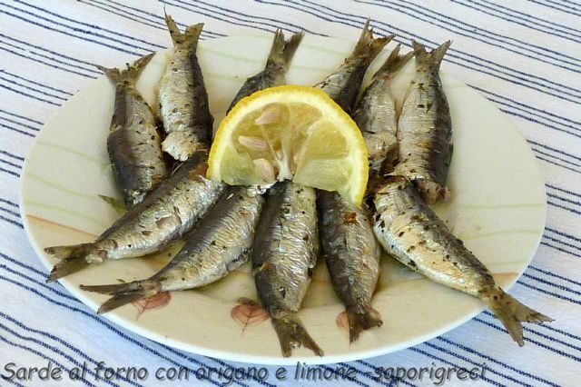 Sarde al forno con origano e limone