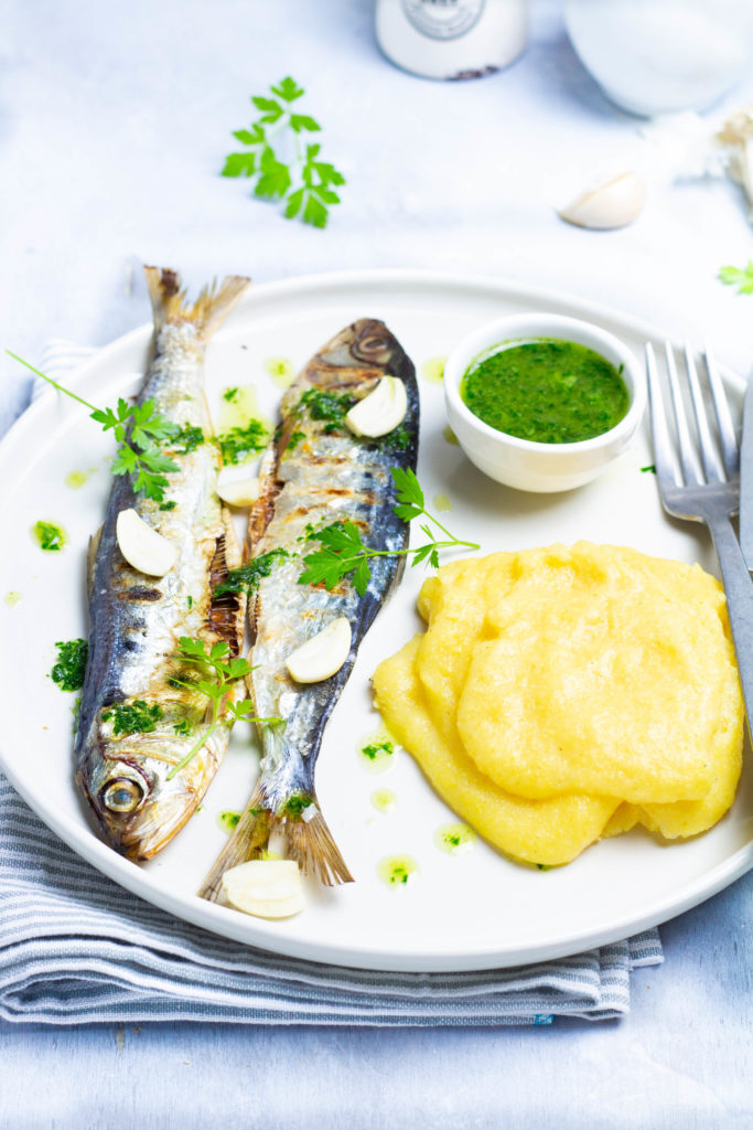 Sarde essiccate con polenta